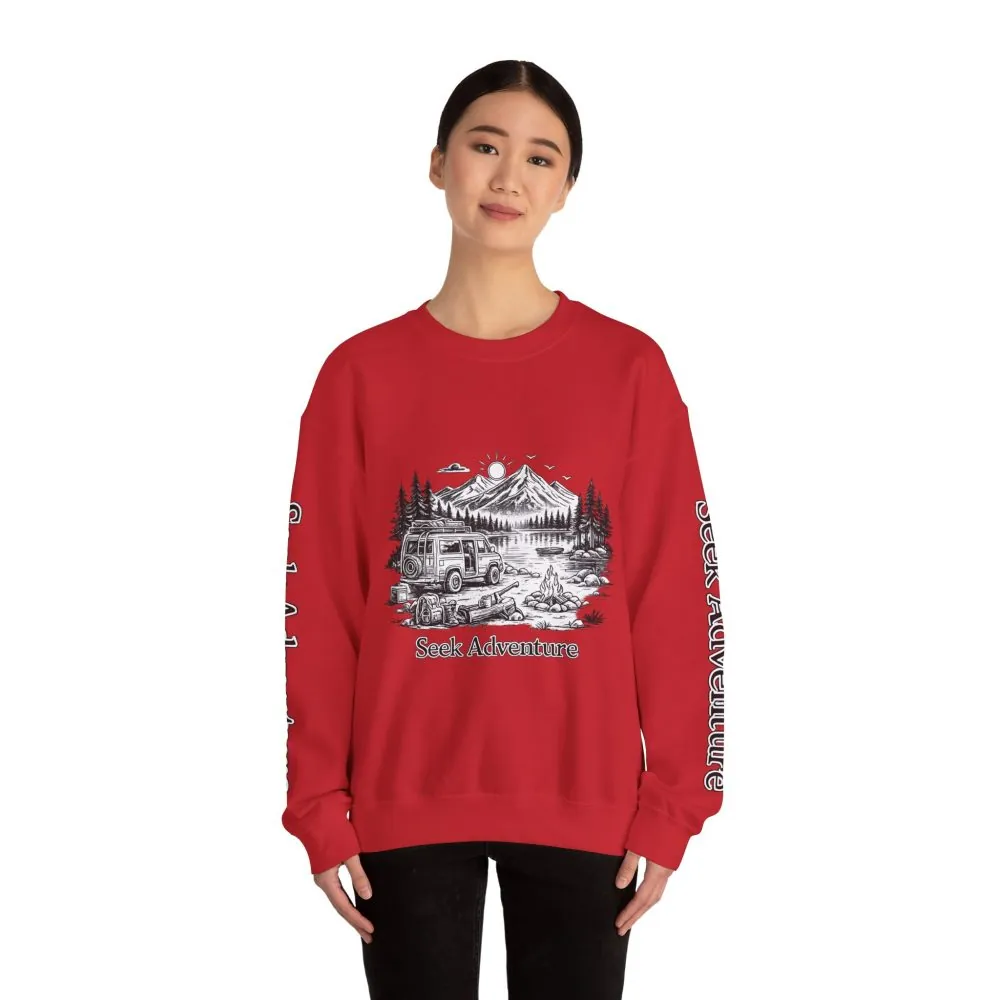 7513488333418317475_2048.jpeg Unisex Heavy Blend™ Crewneck Sweatshirt — "Seek Adventure" Design Minimal-Line