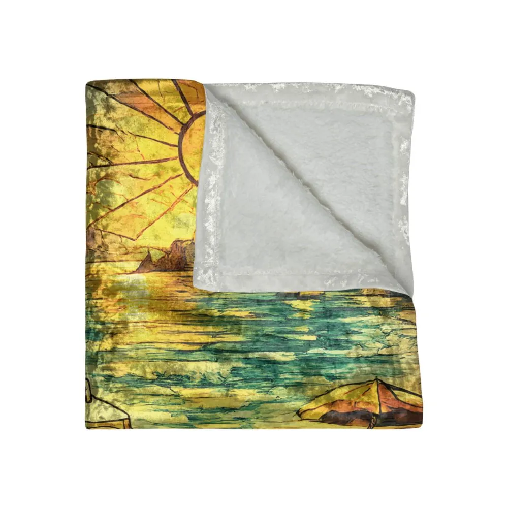 7525582627959968993_2048.jpeg Crushed Velvet Blanket —"Time To Roam Free" Design Cubic-Line (Campervan)