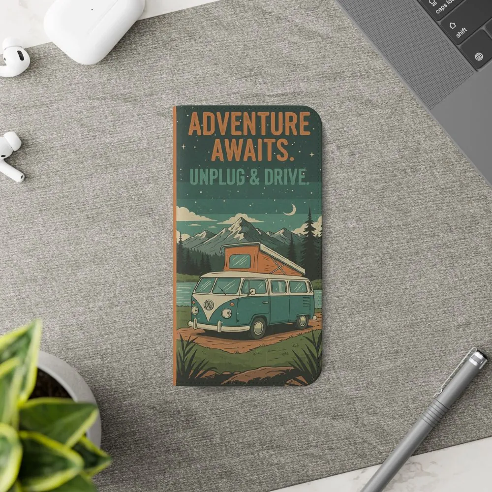 7542502672007345476_2048.jpeg Flip Phone Case — "Adventure Awaits Unplug & Drive" Wallet Case