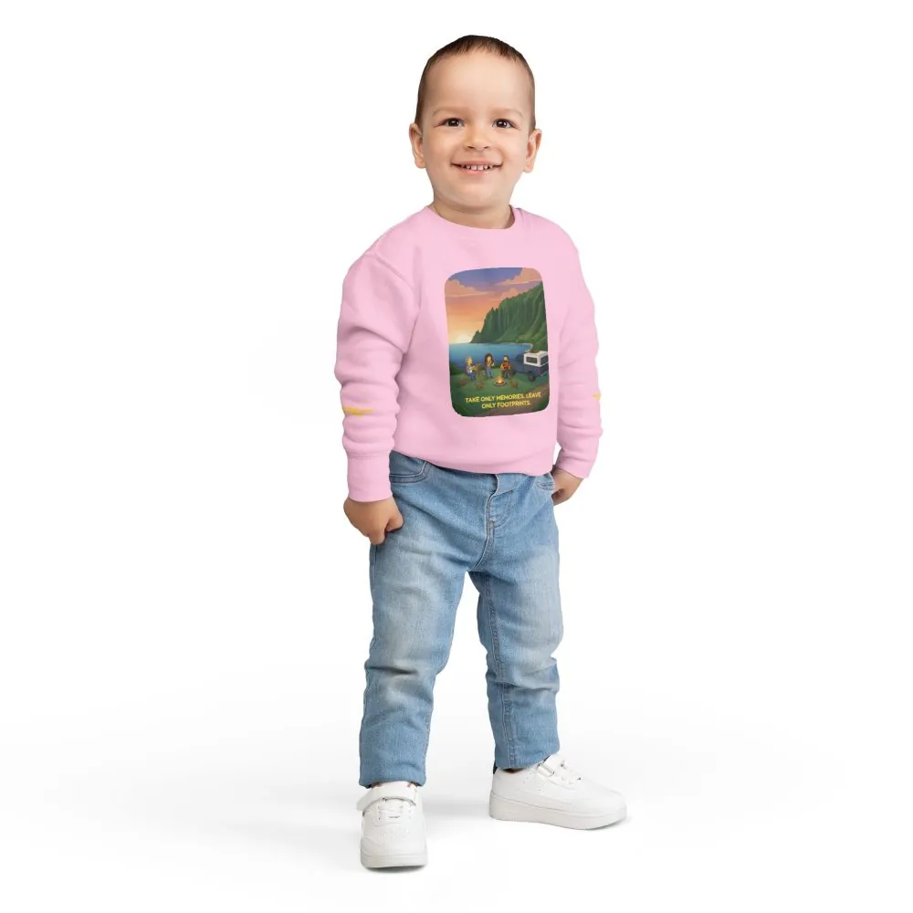 7571094153675139431_2048.jpeg Toddler Sweatshirt - "Take Only Memories-Leave Only Footprints" (Design Sitcom-Line)
