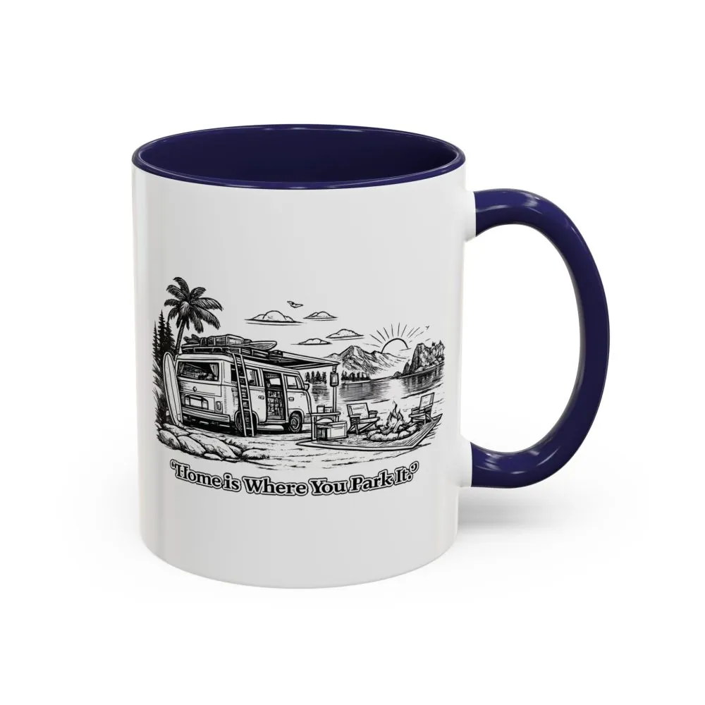 7577397034290120974_2048.jpeg Accent Coffee Mug (11, 15oz) — "Home Is Where You Park It" Design Minimal-Line