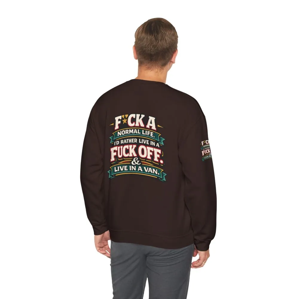 7582071782820599973_2048.jpeg Unisex Heavy Blend™ Crewneck Sweatshirt — "Fuck A Normal Life" Design F**K-Line