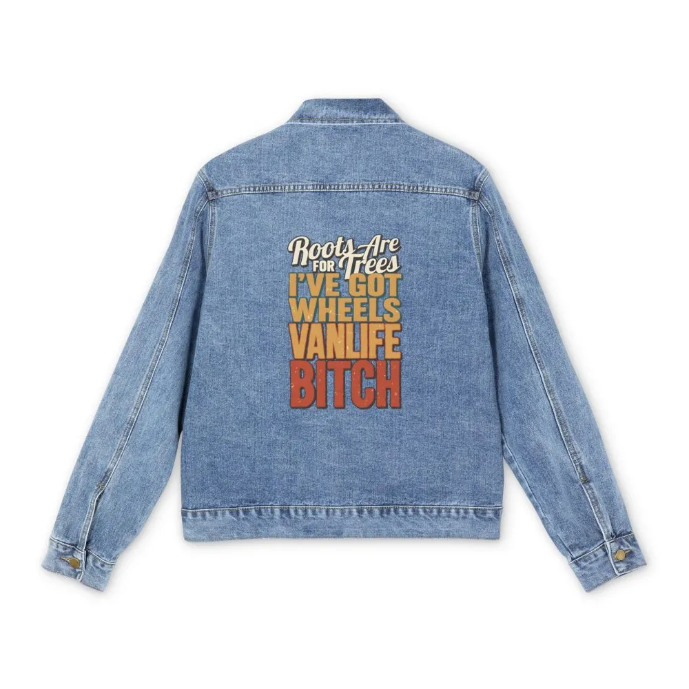 7599083403105173484_2048.jpeg Men's Denim Jacket — "Roots Are For Trees" Design F**K-Line