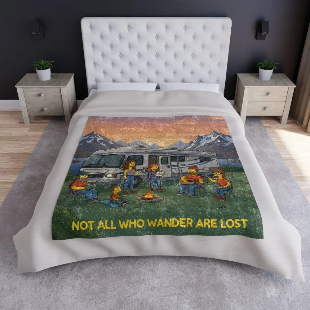 7628961054070414069_2048.jpeg Crushed Velvet Blanket —"Not All Who Wander Are Lost" Design Sitcom-Line (Campervan)