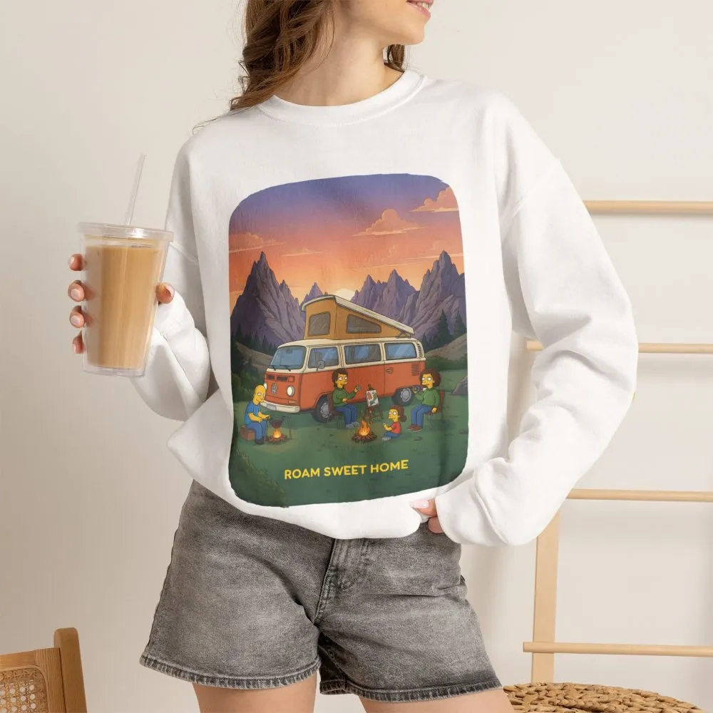 Unisex Heavy Blend™ Crewneck Sweatshirt — "Roam Sweet Home" Design Sitcom-Line