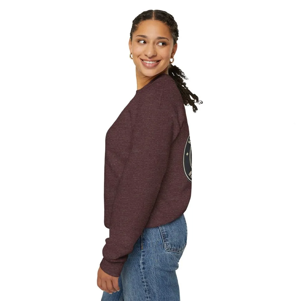 Crewneck Sweatshirt — "ROAD WHERE MADE FOR JOURNEYS-NOT DESTINATIONS" (Only Back printed) Vintage Camper Van Outdoor Graphic