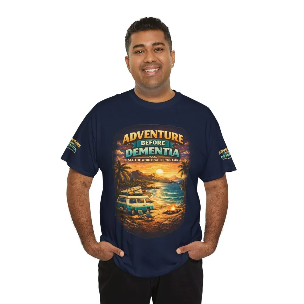7637424001828391233_2048.jpeg Unisex Heavy Cotton Tee — "Adventure Before Dementia" Design Scenic-Line