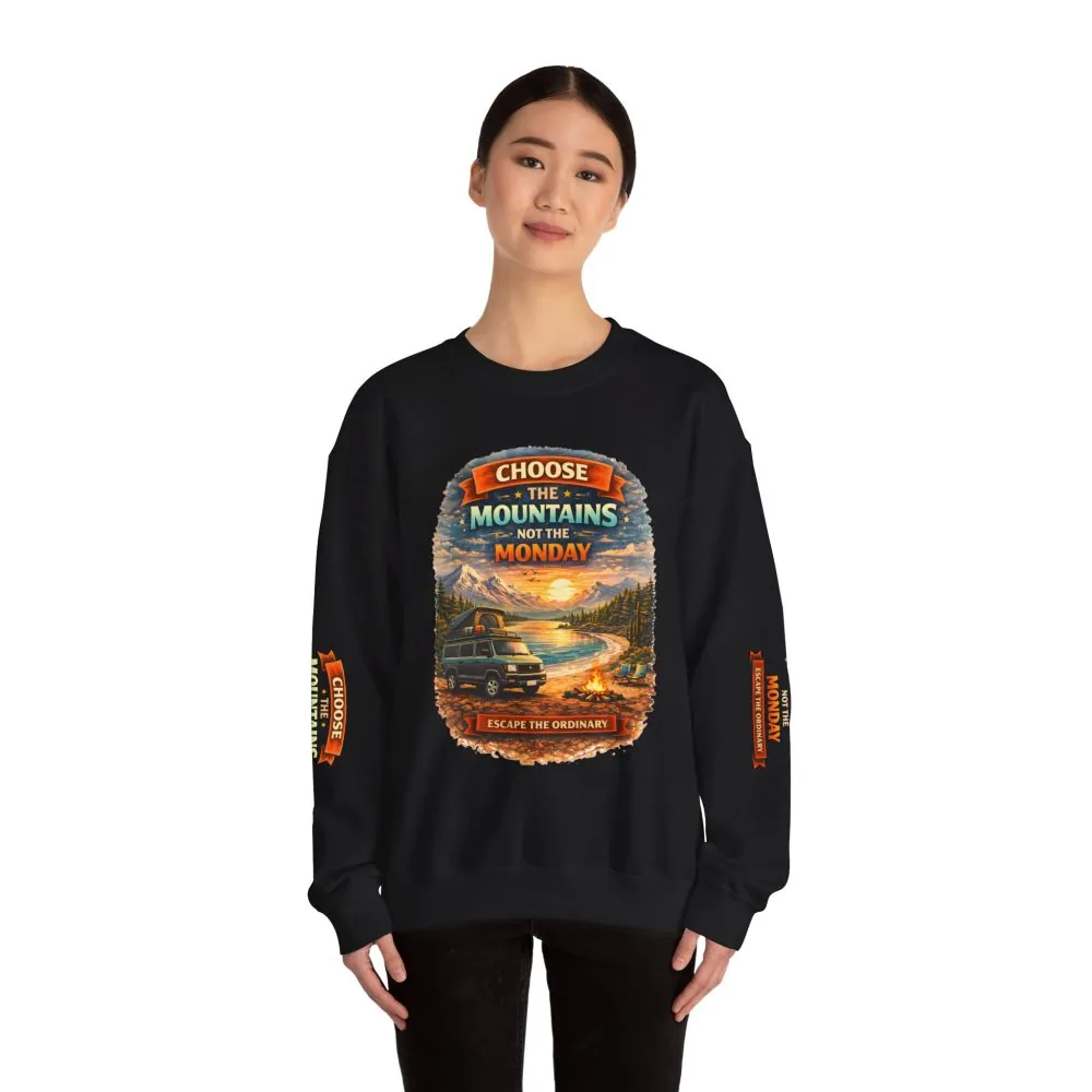 7640079833516599659_2048.jpeg Unisex Heavy Blend™ Crewneck Sweatshirt — "Choose The Mountens" Design Scenic-Line