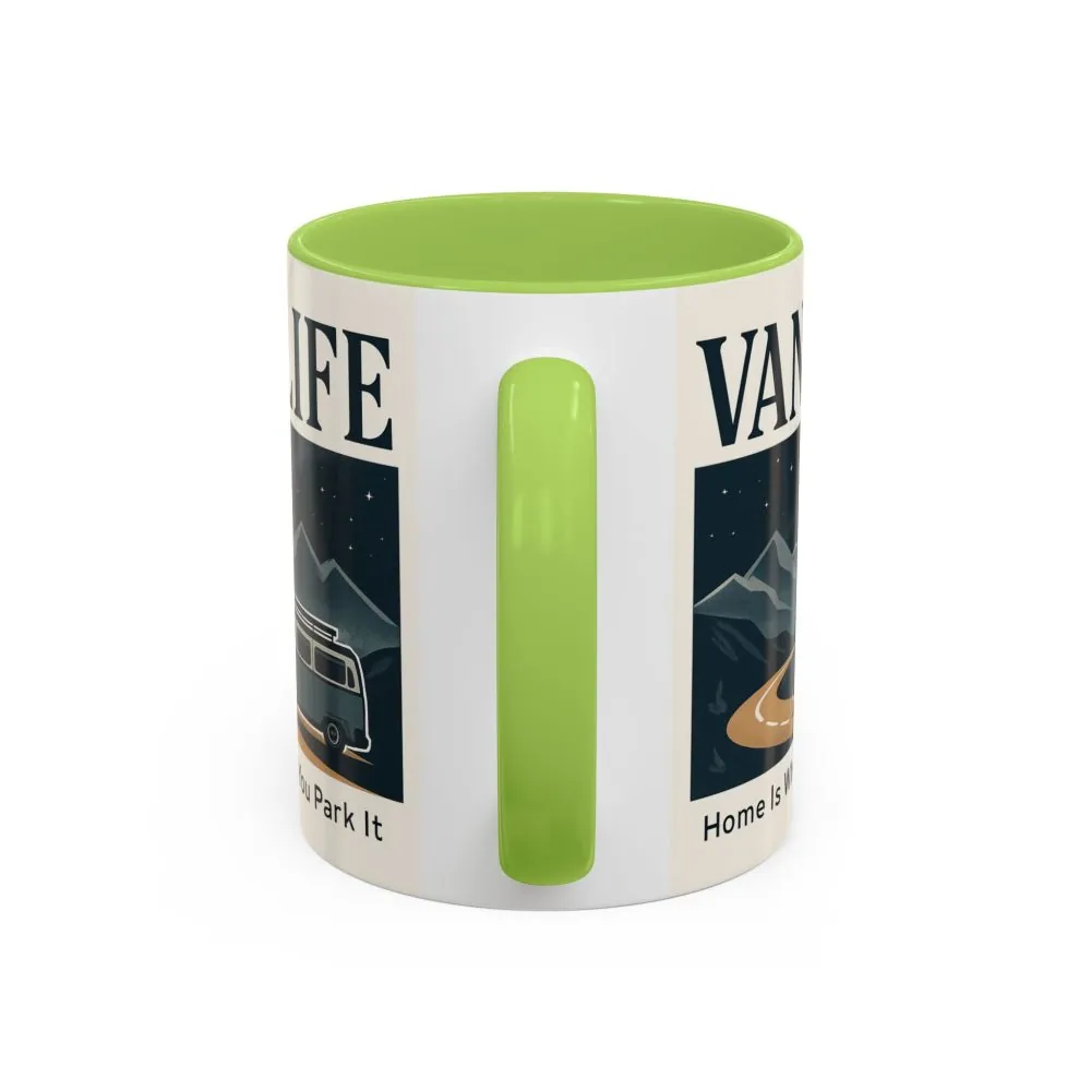 7641773141557592408_2048.jpeg Coffee Mug — "Vanlife - Home Is Where You Park It" Accent Campervan Travel Mug