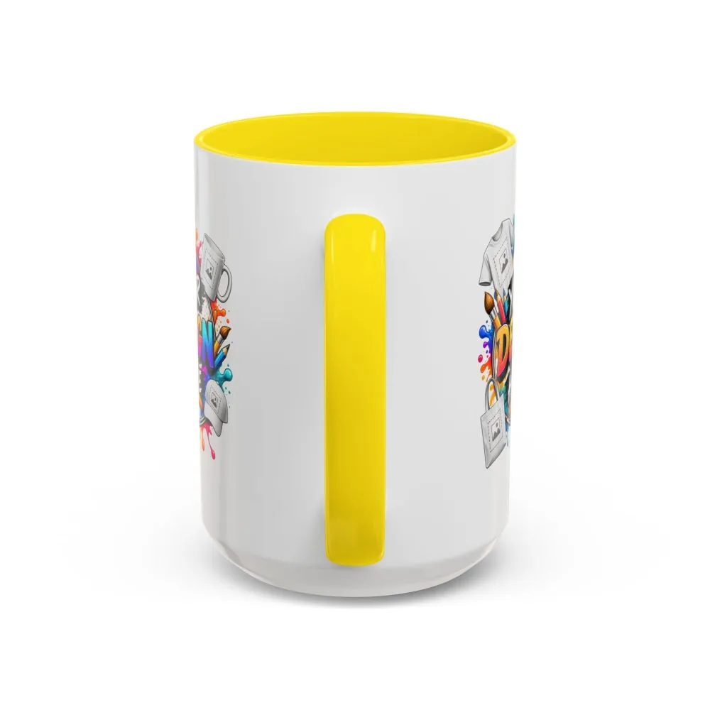 Accent Coffee Mug — Colorful 'Your Design Here' Artist Print (11/15 oz)
