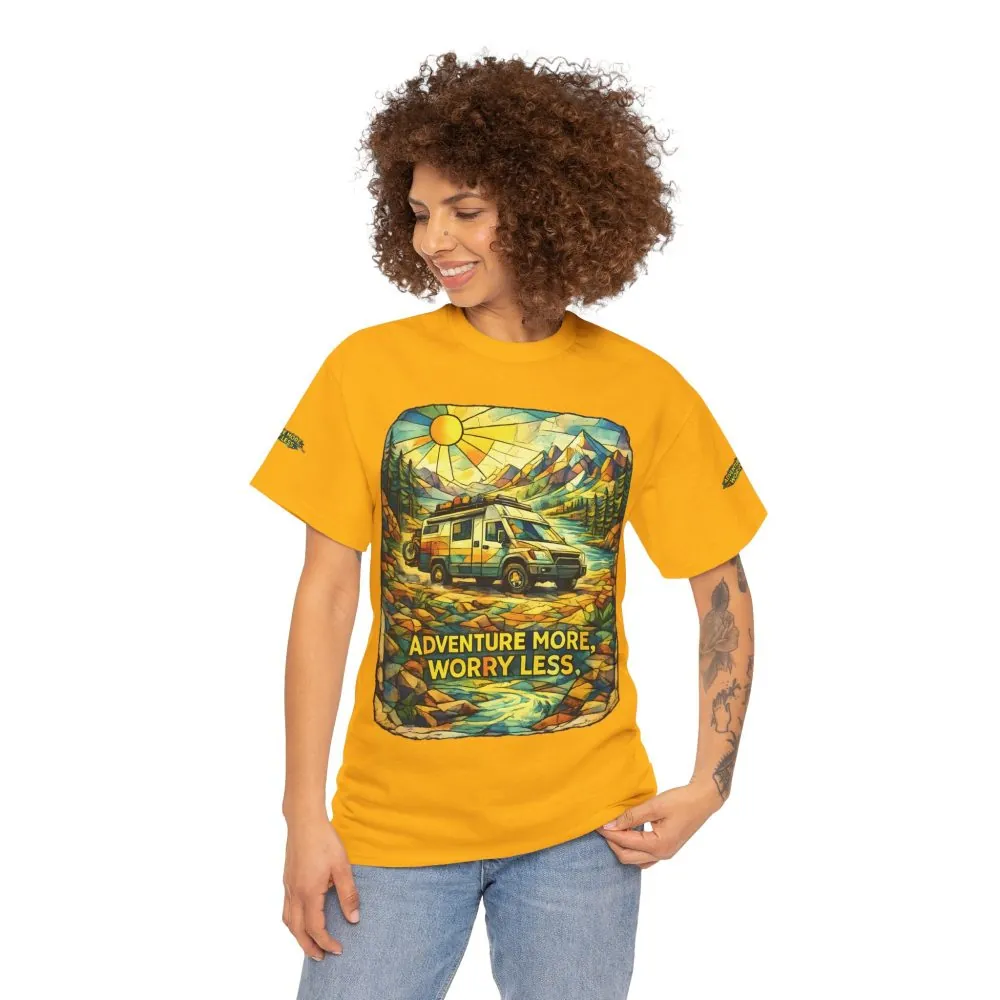 7683081433395487174_2048.jpeg Unisex Heavy Cotton Tee — "Adventure More Worry Less" Design Cubic-Line