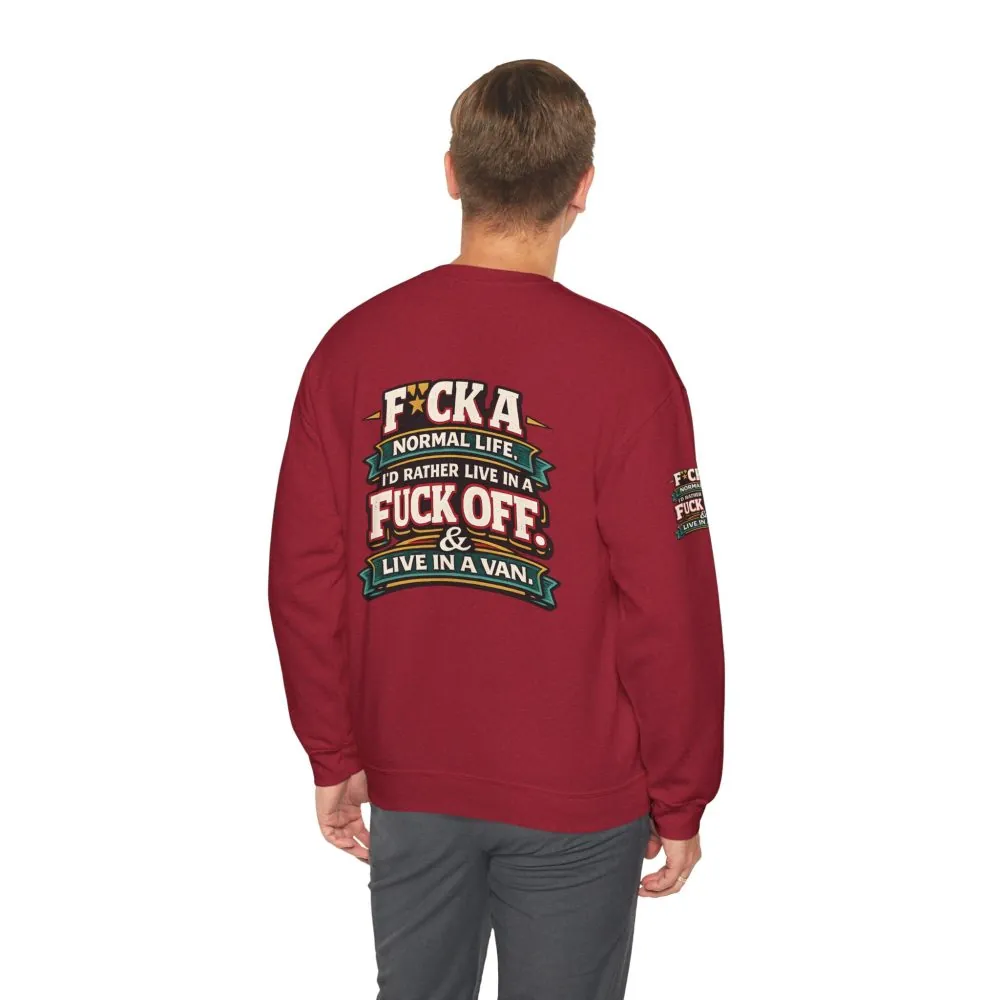 7685748479378192815_2048.jpeg Unisex Heavy Blend™ Crewneck Sweatshirt — "Fuck A Normal Life" Design F**K-Line