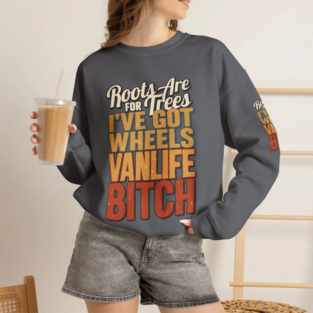 Unisex Heavy Blend™ Crewneck Sweatshirt — "Roots Are For Trees" Design F**K-Line