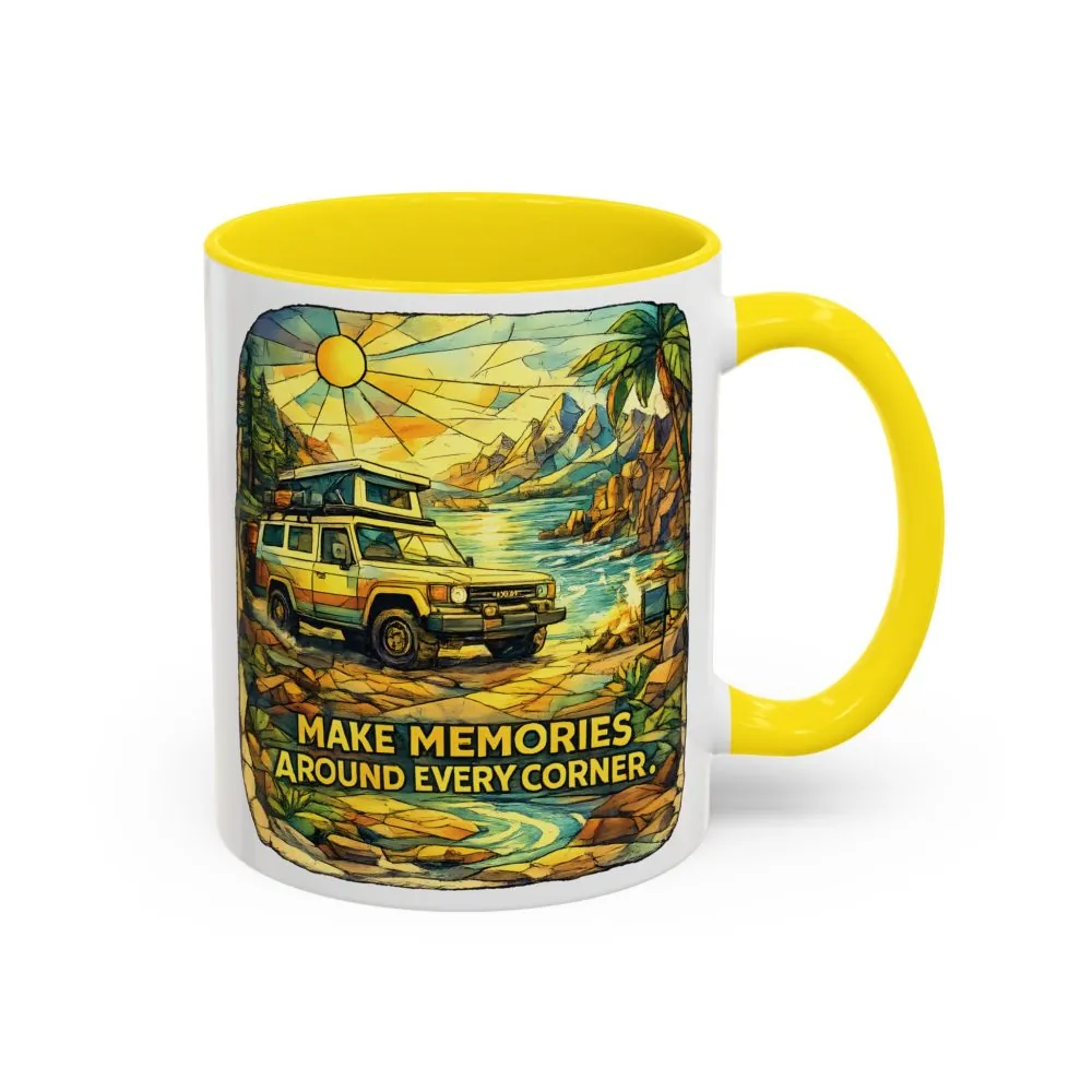 7692193193577871645_2048.jpeg Accent Coffee Mug (11, 15oz) — "Make Memories Around Every Corner" Design Cubic-Line