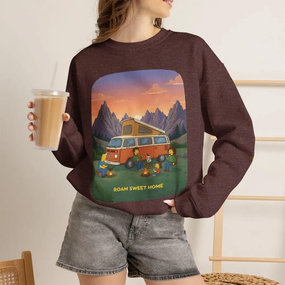 Unisex Heavy Blend™ Crewneck Sweatshirt — "Roam Sweet Home" Design Sitcom-Line