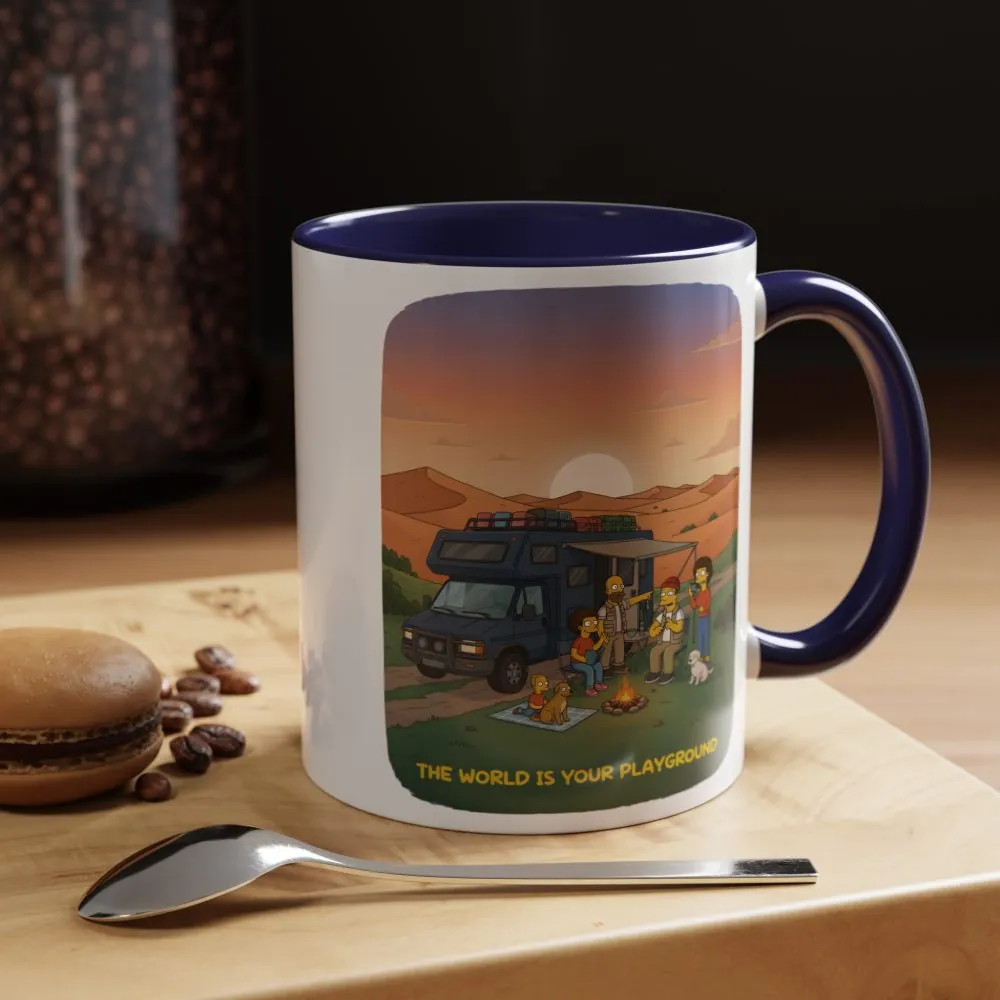 7701138054614454269_2048.jpeg Accent Coffee Mug (11, 15oz) — "The World Is Your playground" Design Sitcom-Line