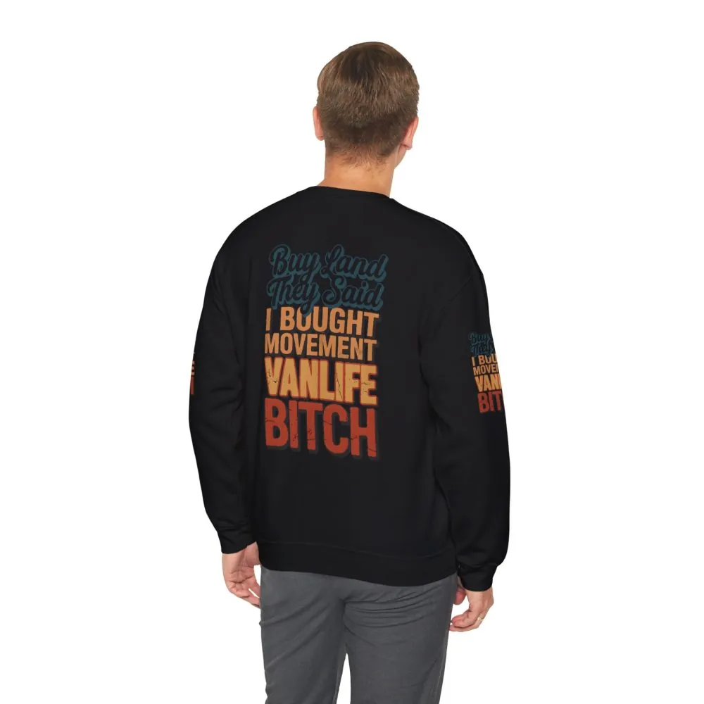 7723844006527184230_2048.jpeg Unisex Heavy Blend™ Crewneck Sweatshirt — "Buy Land They Said" Design F**K-Line