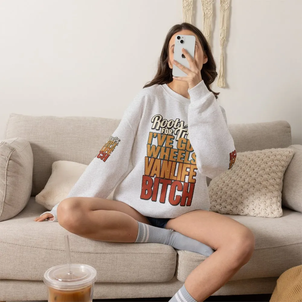 Unisex Heavy Blend™ Crewneck Sweatshirt — "Roots Are For Trees" Design F**K-Line
