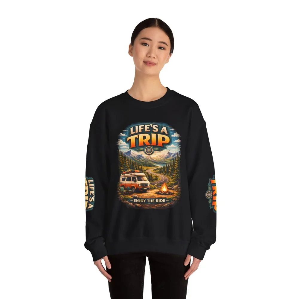 7771033465429333722_2048.jpeg Unisex Heavy Blend™ Crewneck Sweatshirt — "Life s A Trip" Design Scenic-Line