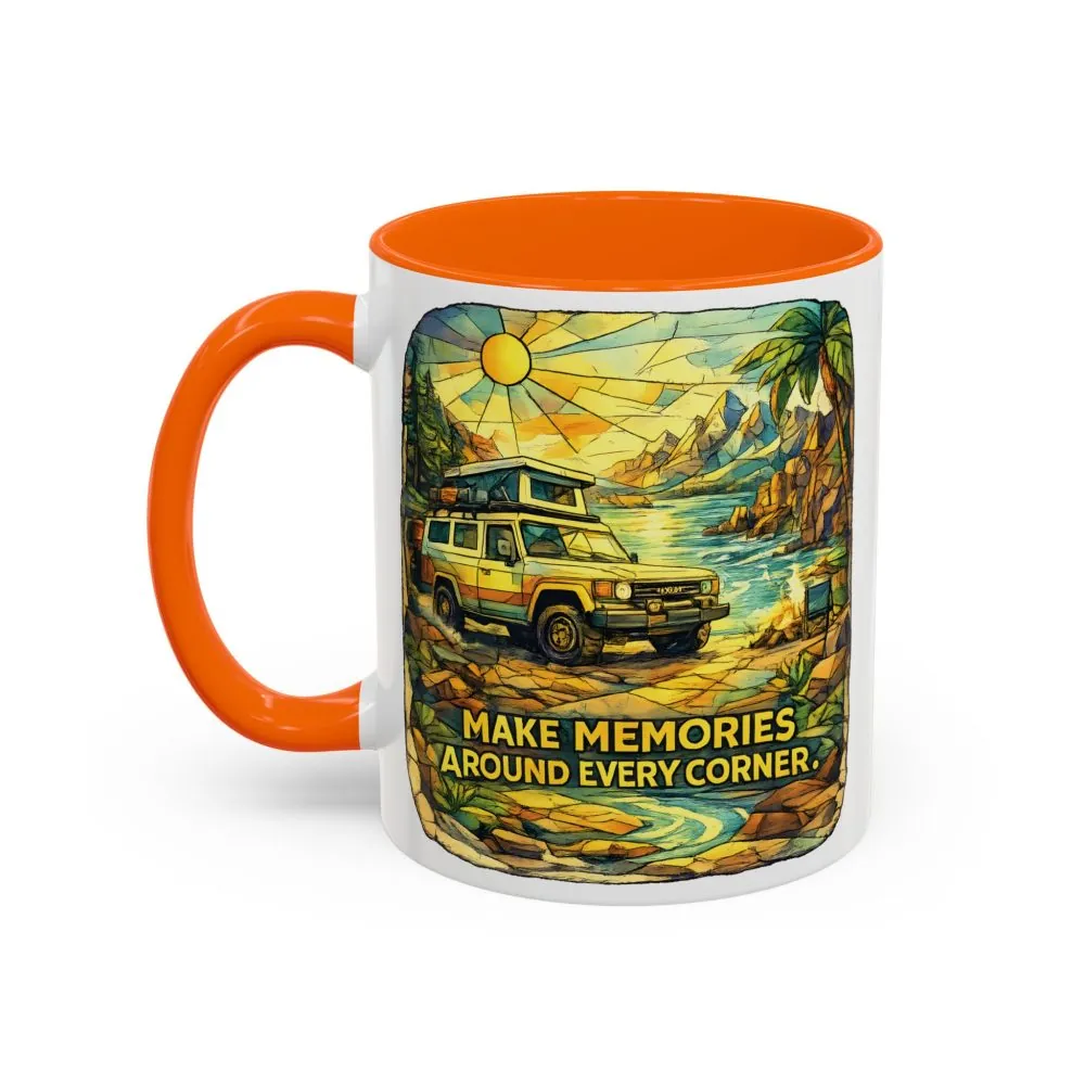 7778564381580877425_2048.jpeg Accent Coffee Mug (11, 15oz) — "Make Memories Around Every Corner" Design Cubic-Line