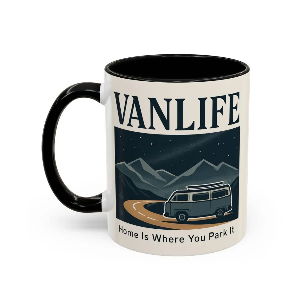 7798549755666778762_2048.jpeg Coffee Mug — "Vanlife - Home Is Where You Park It" Accent Campervan Travel Mug