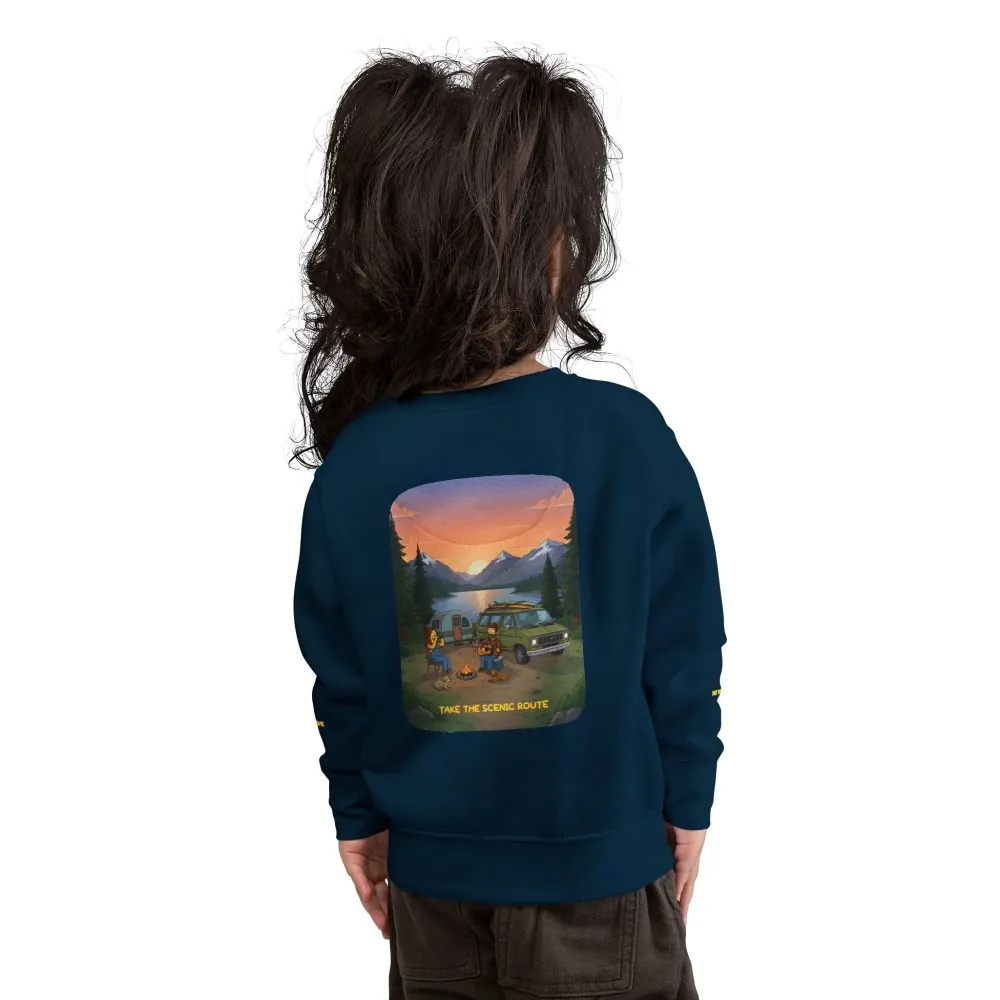 7824140755903648878_2048.jpeg Toddler Sweatshirt - "Take The Scenic Route" (Design Sitcom-Line)