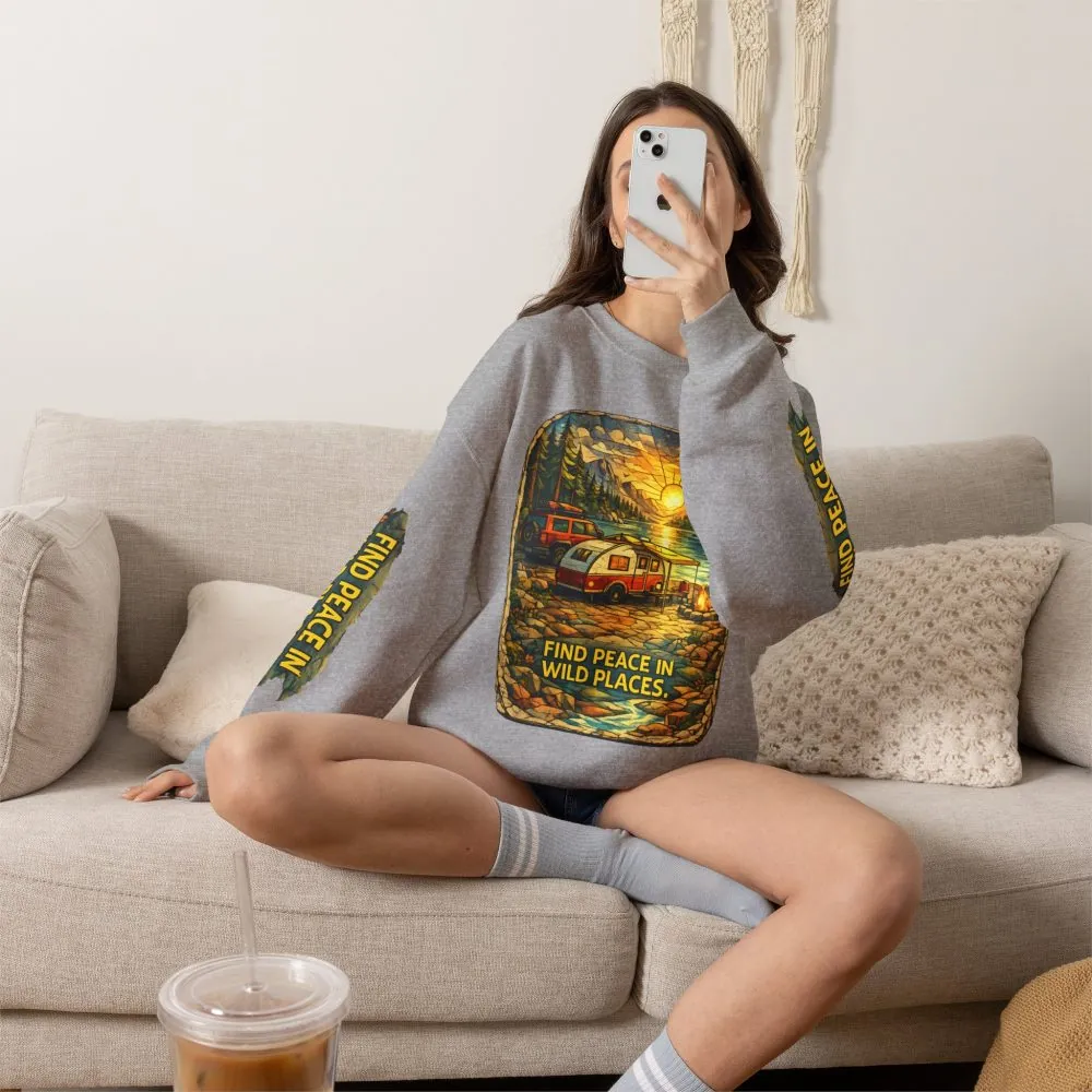 7833696490670770155_2048.jpeg Unisex Heavy Blend™ Crewneck Sweatshirt — "Find Peace In Wild Places" Design Cubic-Line