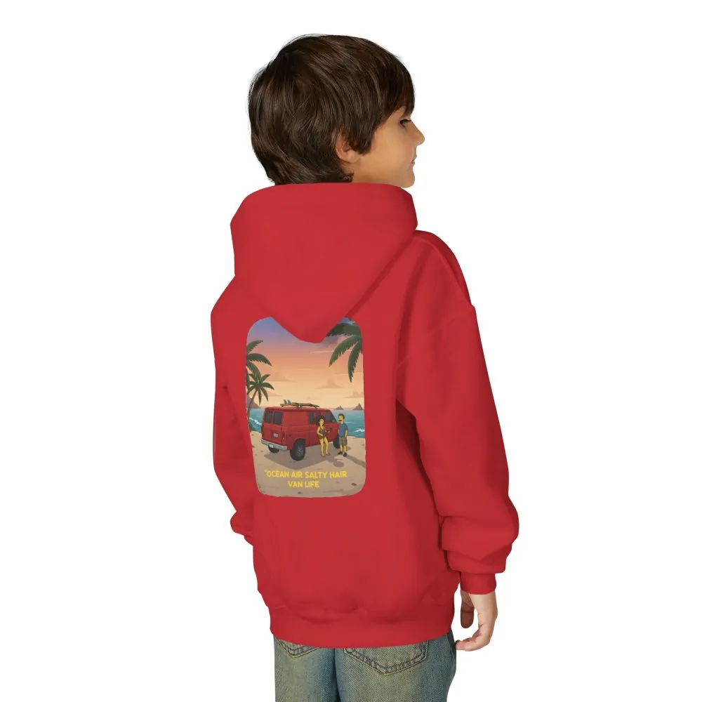 7862343681527282271_2048.jpeg Youth Hoodie(Gildan) – "Ocean Air Salty Hair Van Life" (Design Sitcom-Line)