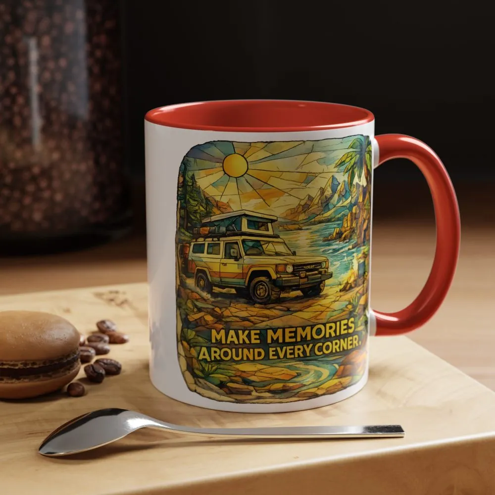 7877572640582981756_2048.jpeg Accent Coffee Mug (11, 15oz) — "Make Memories Around Every Corner" Design Cubic-Line
