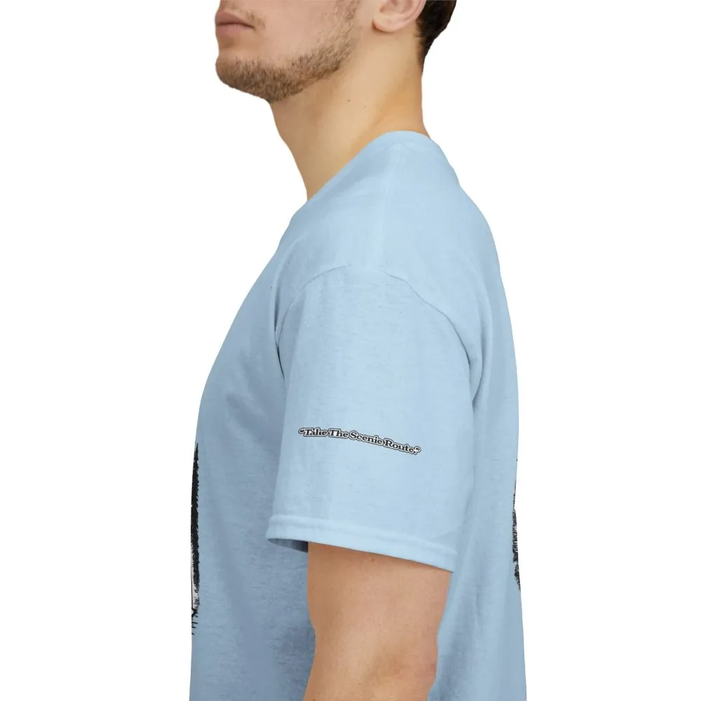 7878754080899535101_2048.jpeg Unisex Heavy Cotton Tee — "Take The Scenic Route" Design Minimal-Line
