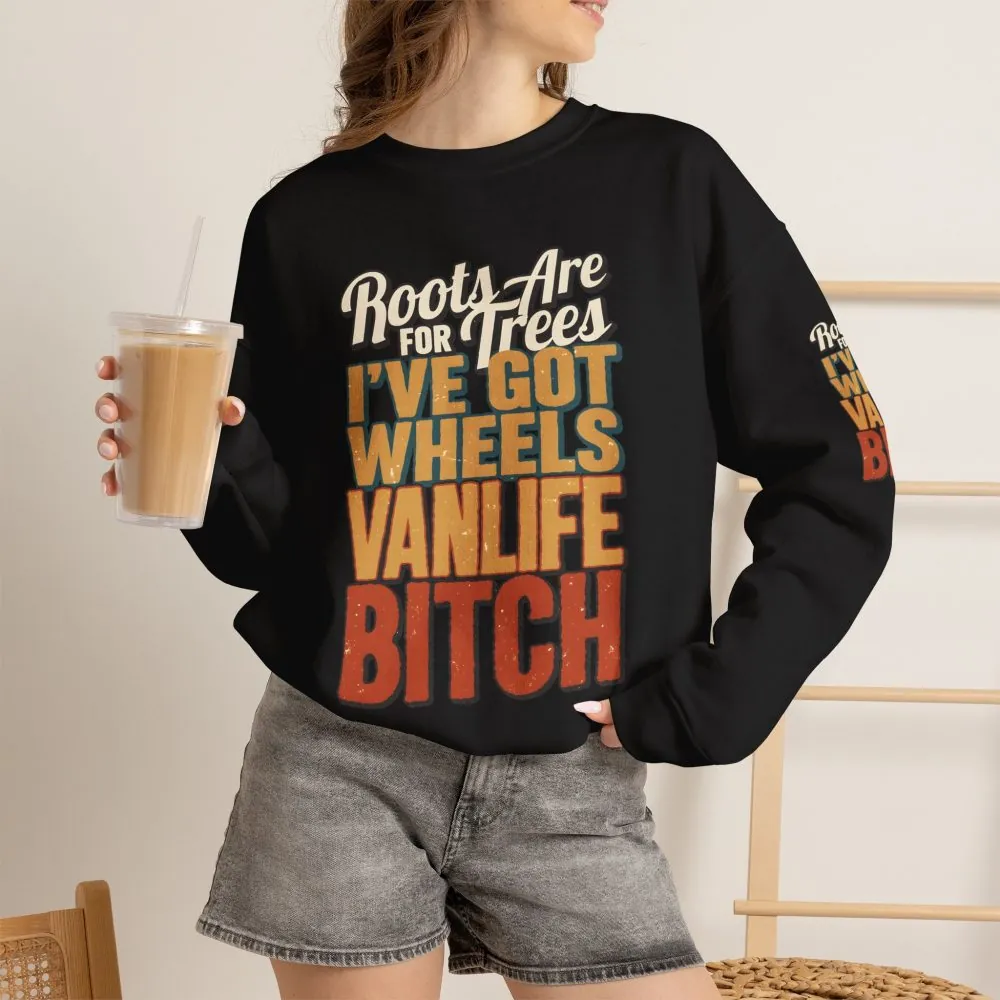 Unisex Heavy Blend™ Crewneck Sweatshirt — "Roots Are For Trees" Design F**K-Line