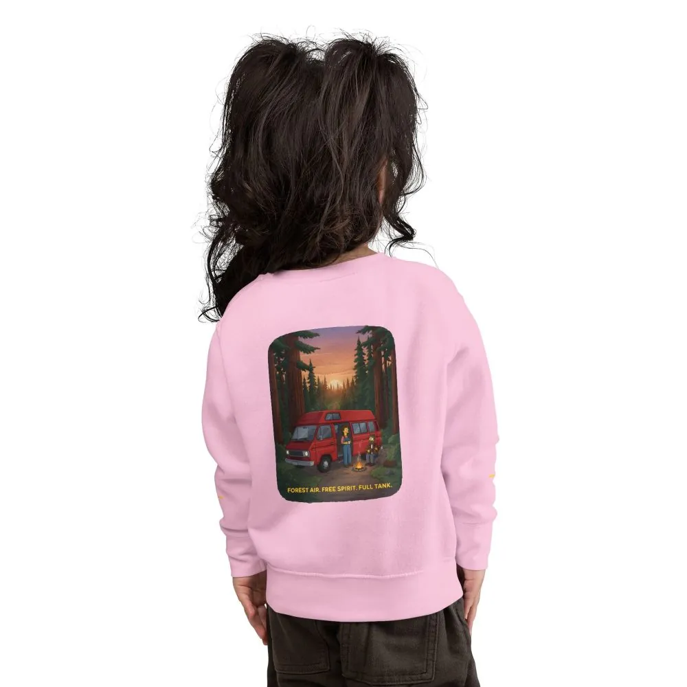 Toddler Sweatshirt - "Forest Air Free Spirit Full Tank" (Design Sitcom-Line)