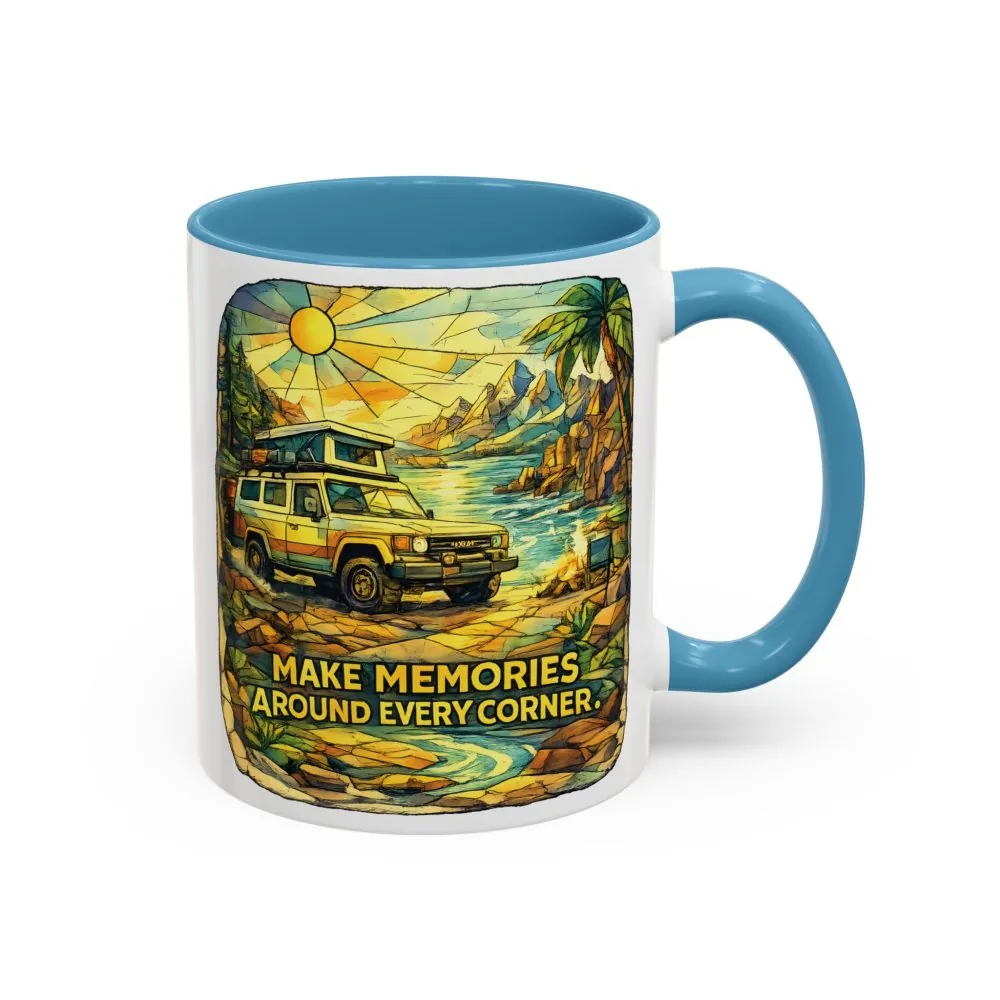 788316451600755590_2048.jpeg Accent Coffee Mug (11, 15oz) — "Make Memories Around Every Corner" Design Cubic-Line