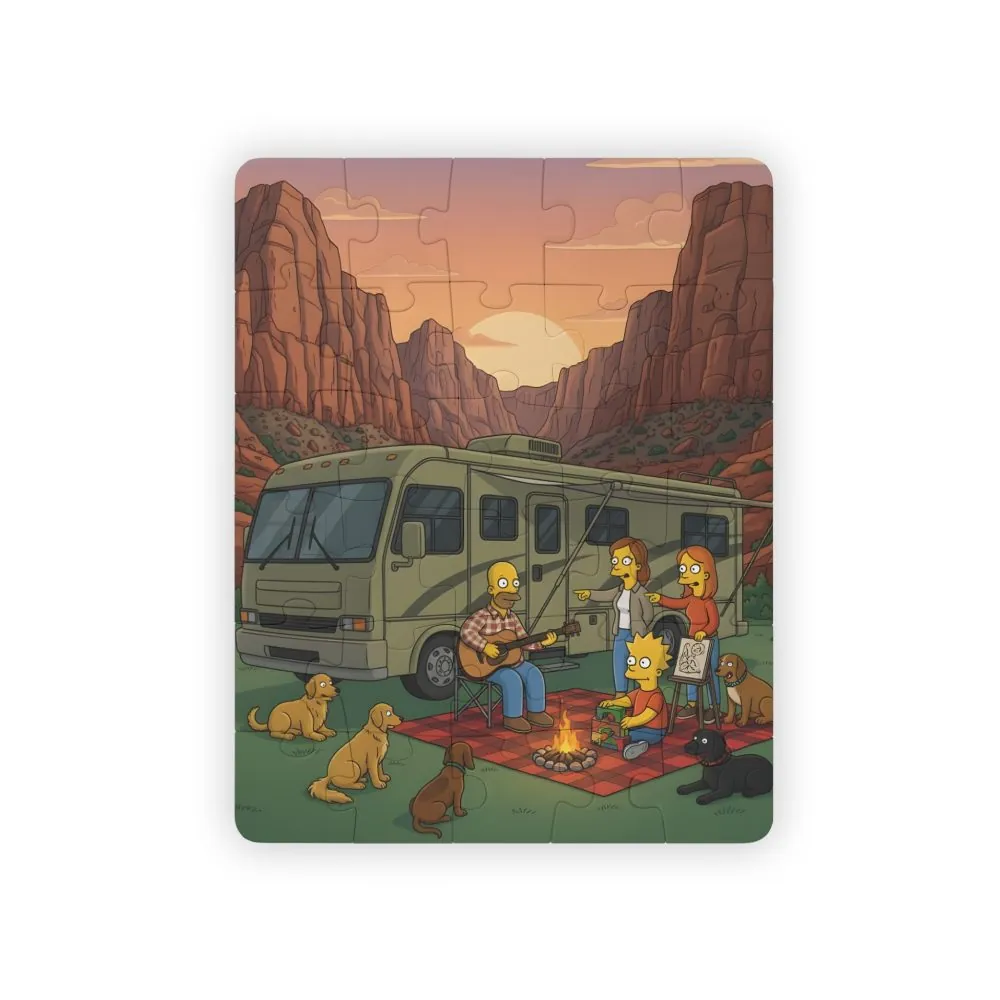 Kids' 30‑Piece Camping Puzzle — Scenic Camper Jigsaw