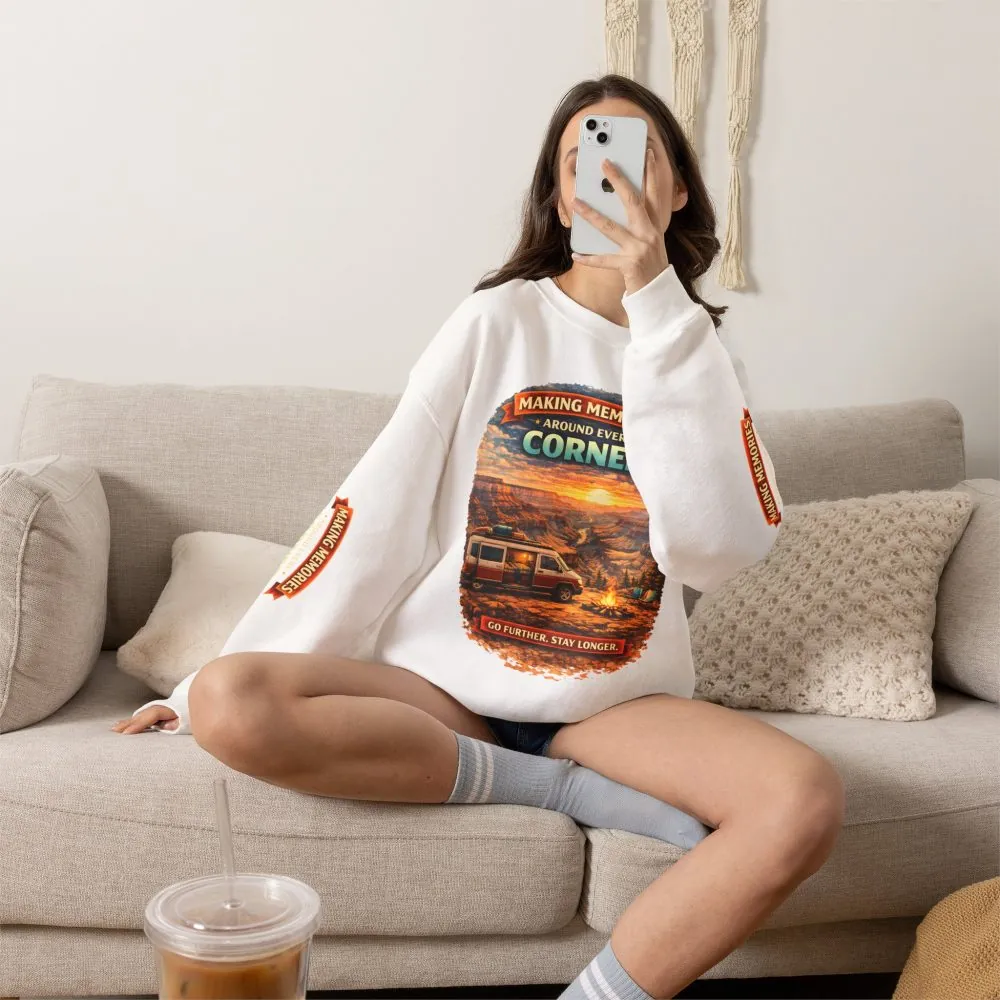 7919092387250239088_2048.jpeg Unisex Heavy Blend™ Crewneck Sweatshirt — "Making Memories Around Every Corner" Design Scenic-Line