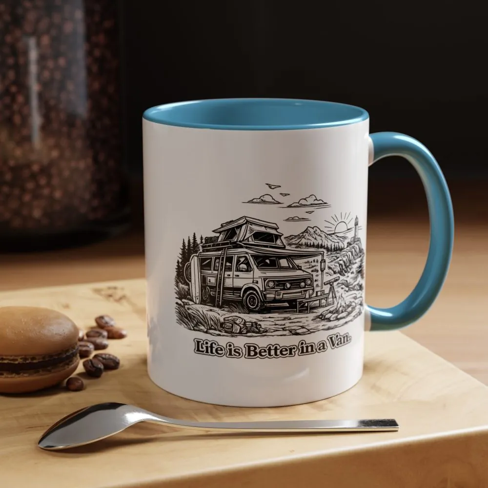 7937512969611688232_2048.jpeg Accent Coffee Mug (11, 15oz) — "Life Is Better In A Van" Design Minimal-Line