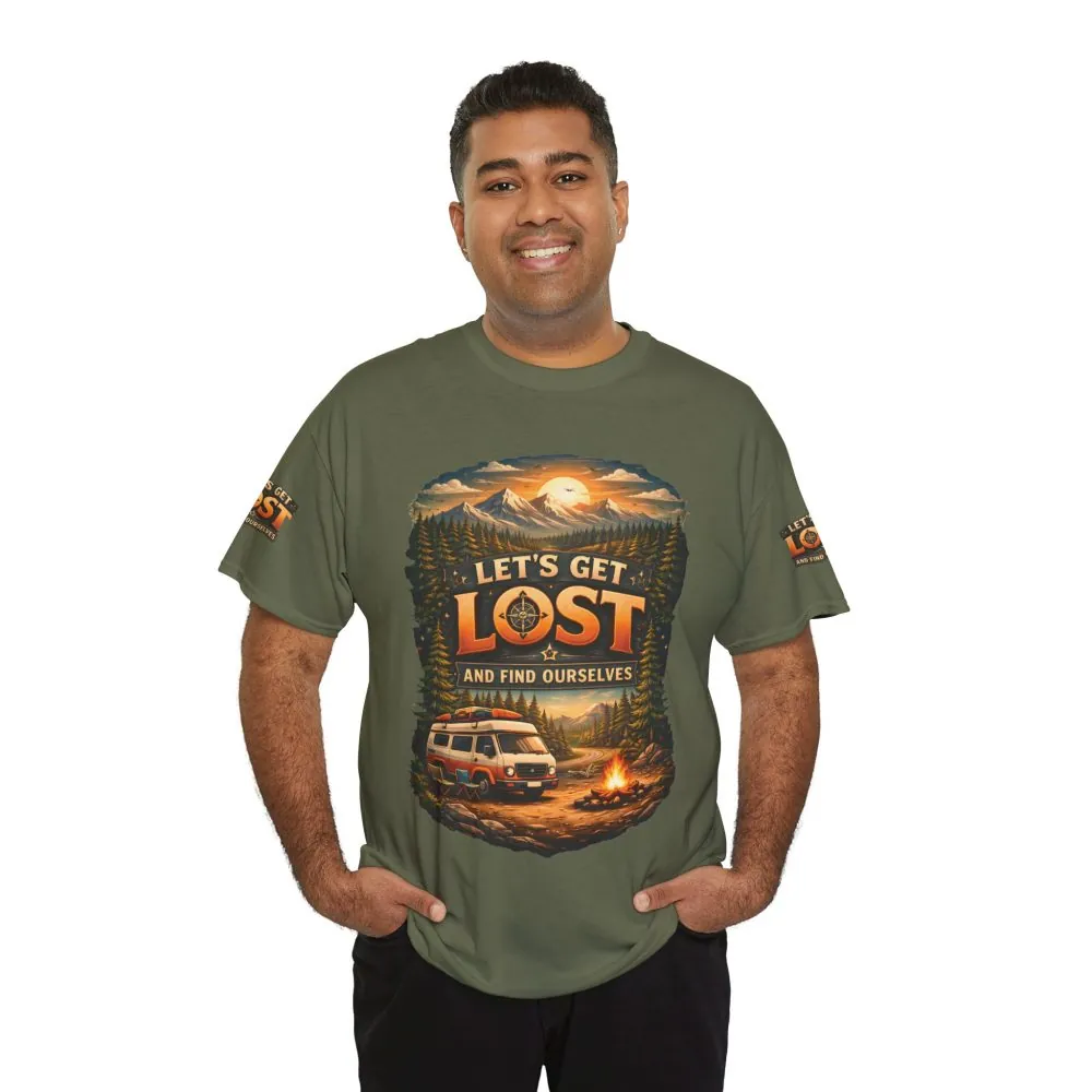 7942219808632310004_2048.jpeg Unisex Heavy Cotton Tee — "Let´s Get Lost And Found Ourselfs" Design Scenic-Line