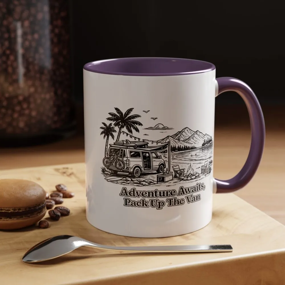 7943999169038188850_2048.jpeg Accent Coffee Mug (11, 15oz) — "Adventure Awaits,Pack Up The Van" Design Minimal-Line