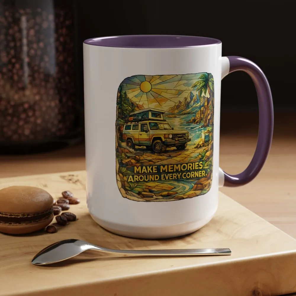 794773876381401949_2048.jpeg Accent Coffee Mug (11, 15oz) — "Make Memories Around Every Corner" Design Cubic-Line