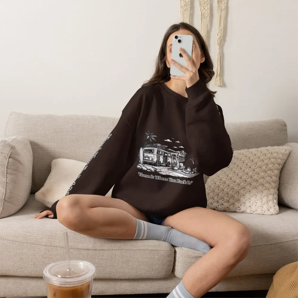7950442480013964713_2048.jpeg Unisex Heavy Blend™ Crewneck Sweatshirt — "Home Is Where You Park It" Design Minimal-Line