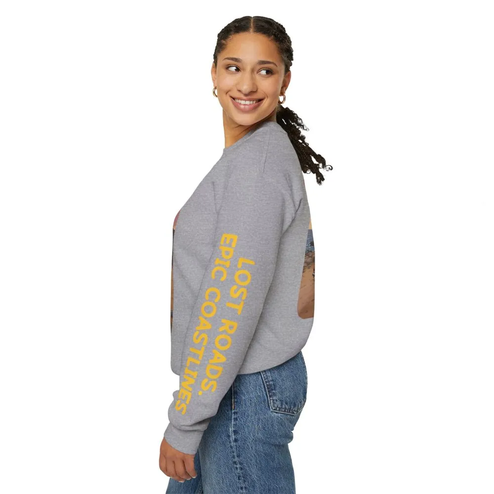 7950626534137671541_2048.jpeg Unisex Heavy Blend™ Crewneck Sweatshirt — "Lost Roads Epic Coastlines" Design Sitcom-Line