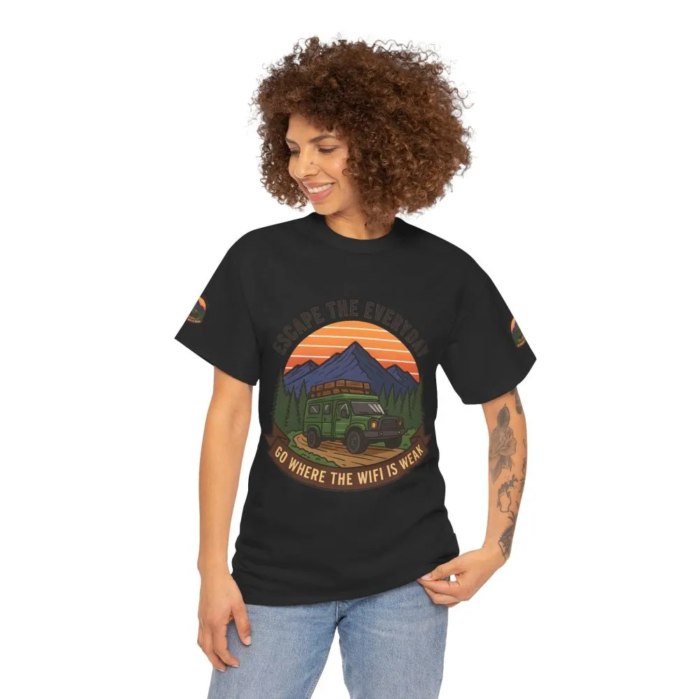 7956635973499428693_2048.jpeg Unisex Heavy Cotton Tee — "Go Where the WiFi Is Weak" Adventure Shirt