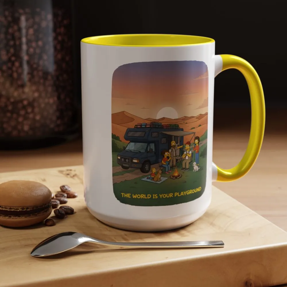 7966223499838248090_2048.jpeg Accent Coffee Mug (11, 15oz) — "The World Is Your playground" Design Sitcom-Line