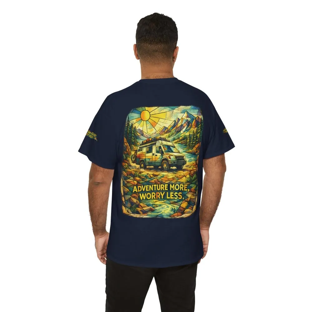7967201726217101756_2048.jpeg Unisex Heavy Cotton Tee — "Adventure More Worry Less" Design Cubic-Line