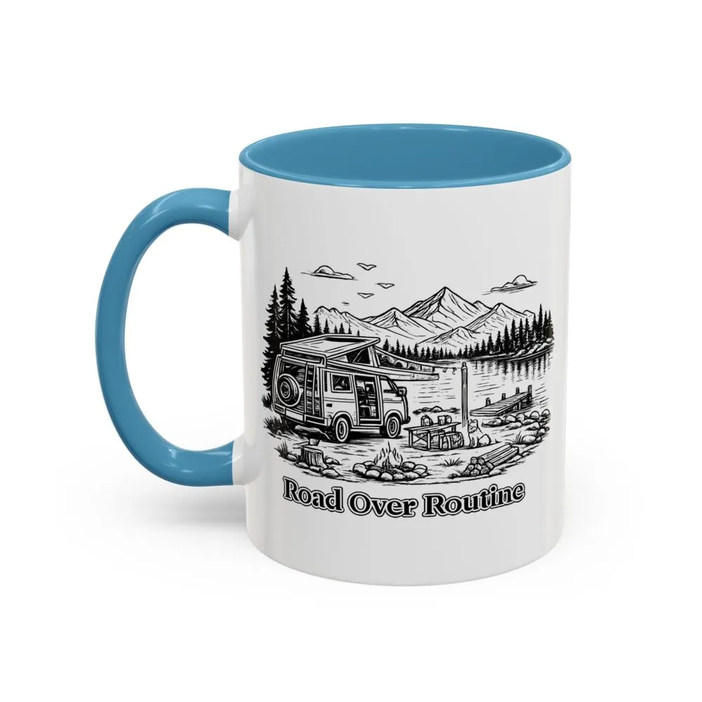 7977288685728332547_2048.jpeg Accent Coffee Mug (11, 15oz) — "Road Over Routine" Design Minimal-Line