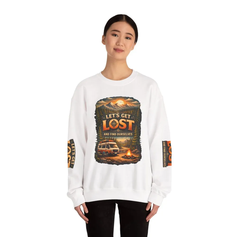 7995164500585704351_2048.jpeg Unisex Heavy Blend™ Crewneck Sweatshirt — "Let´s Get Lost And Found Ourselfs" Design Scenic-Line