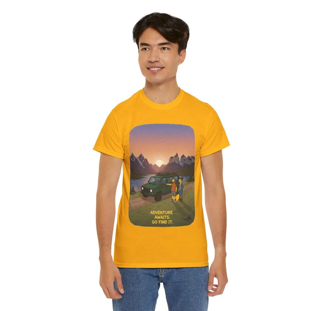 7999351673883538859_2048.jpeg Unisex Heavy Cotton Tee — "Adventure Awaits-Go Find It" Design Sitcom-Line