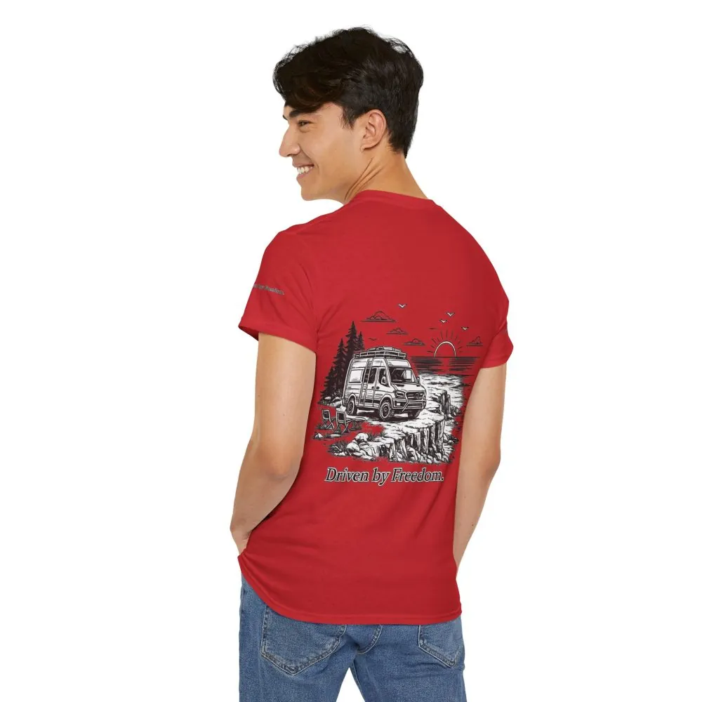 8003665081232087897_2048.jpeg Unisex Heavy Cotton Tee — ""Driven By Freedom" Design Minimal-Line