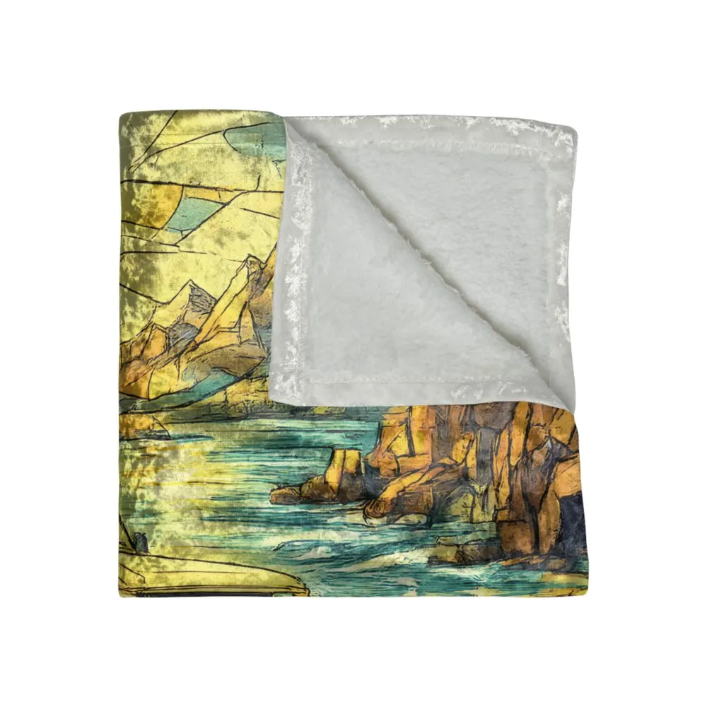8031008838358390623_2048.jpeg Crushed Velvet Blanket —"Make Memories Around Every Corner" Design Cubic-Line (Campervan)