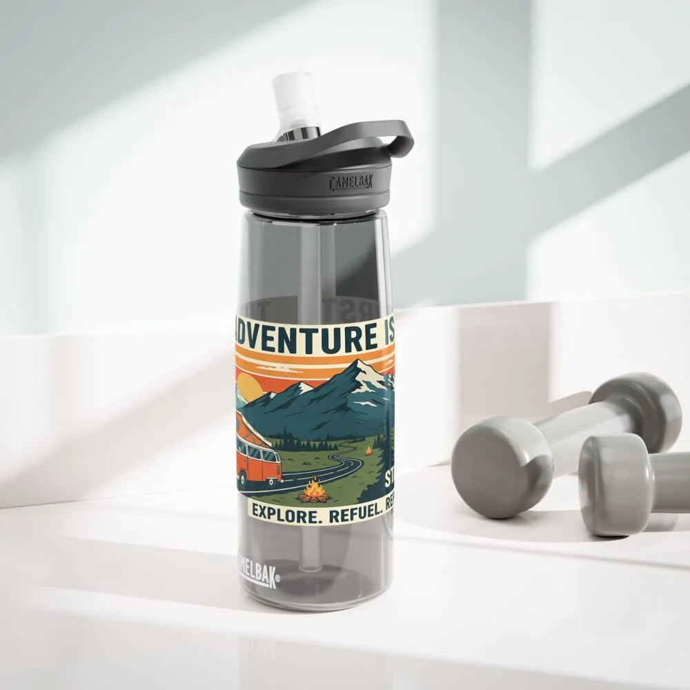 8033610538803249060_2048.jpeg Water Bottle — 20/25oz CamelBak Eddy® | "Adventure Is Out There " Retro Mountain & Van Camping Design